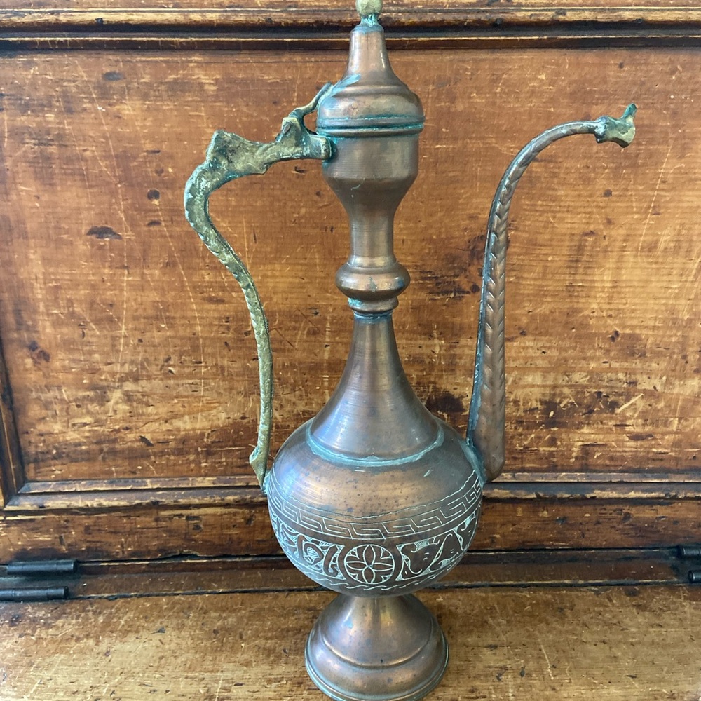 Antique Persian Ottoman Copper Pitcher